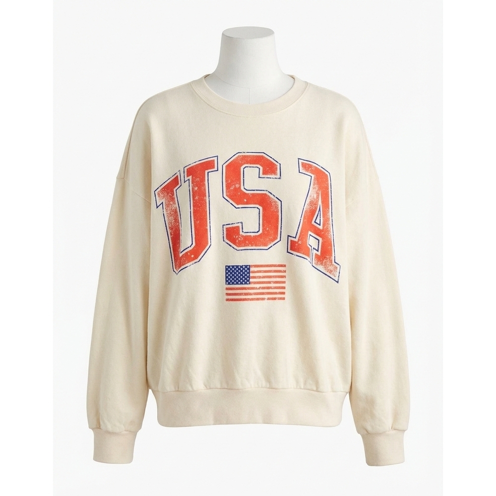 NEW Z SUPPLY flag sunday sweatshirt in sea salt